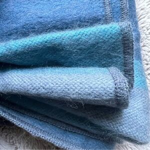 NEW Shupaca Alpaca Throw Blanket Reversible Blue Gray Cozy Warm 72” x 48”